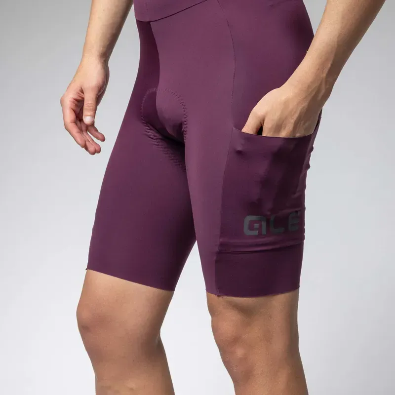 Ale Clothing Gravel Pro Off Road Bibshorts in Purple-3