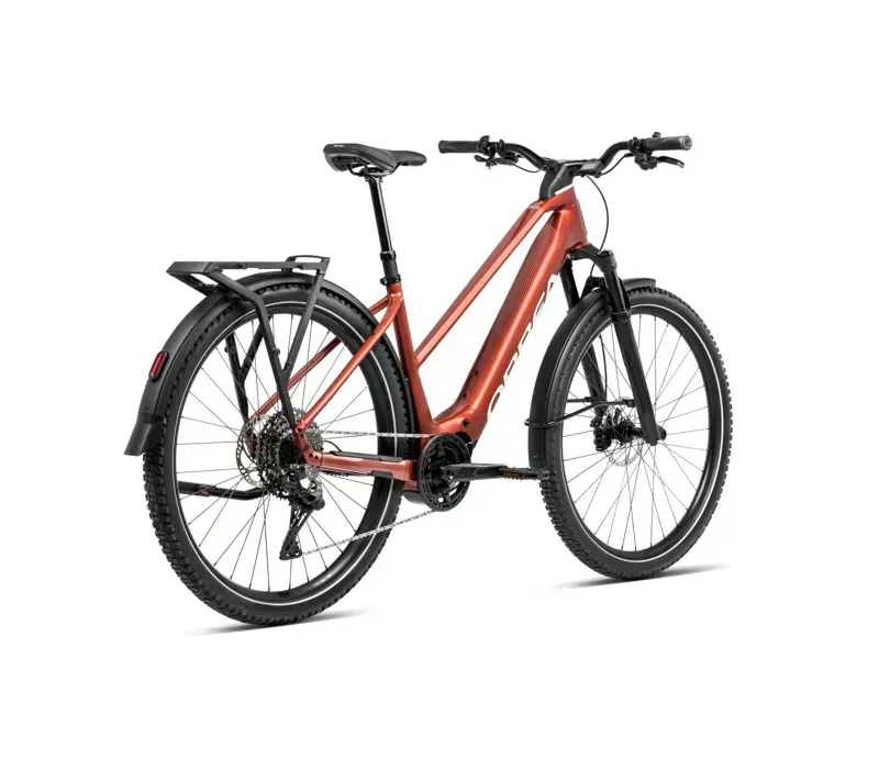 Orbea Kemen Adv 10 Mid E-Hybrid Bike in Mars Red/Ivory White Gloss-2