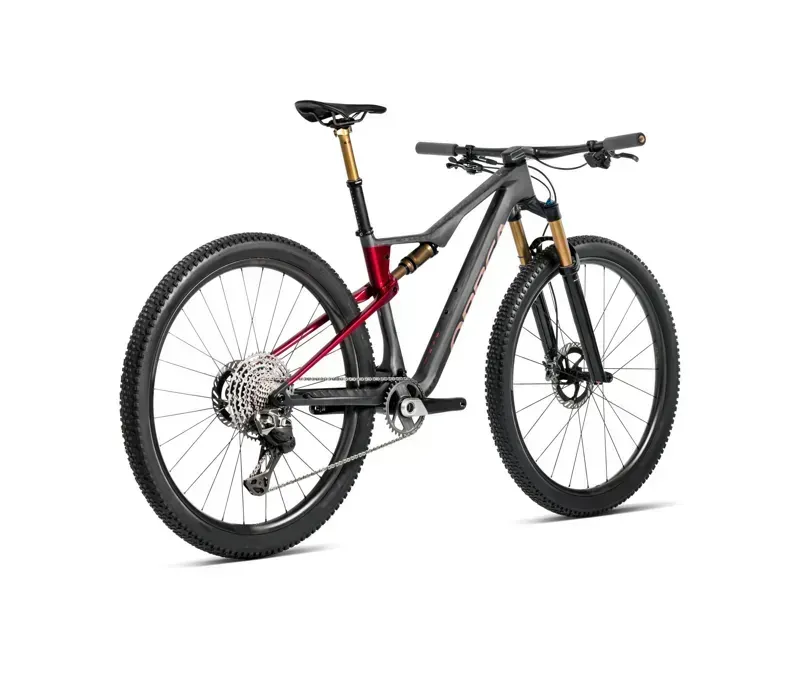 Orbea Oiz M-Team AXS Mountain Bike In Diamond Carbon View Matt/Cherry Red Gloss-2