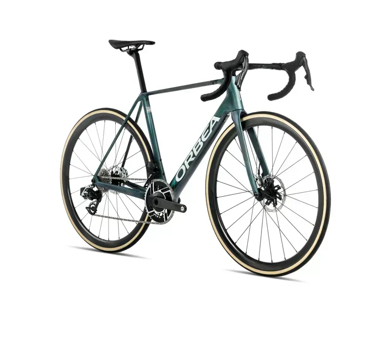 Orbea ORCA M21eLTD PWR Road Bike in Escape Green/Carbon View Matt-1