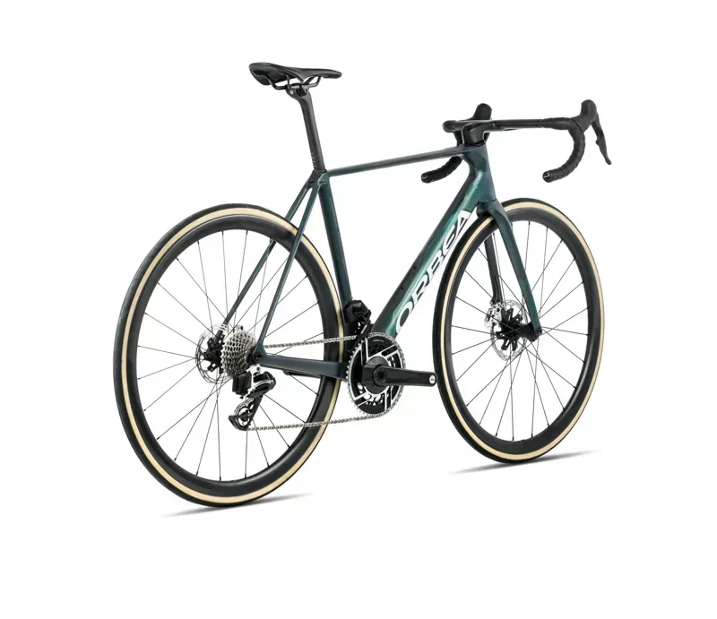 Orbea ORCA M21eLTD PWR Road Bike in Escape Green/Carbon View Matt-2