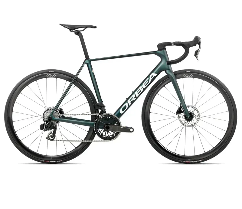 Orbea ORCA M21eTEAM Matt Road Bike in Escape Green Carbon View Matt