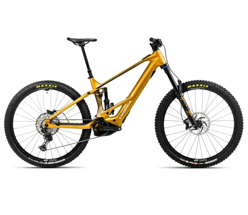 Orbea Wild M H10 Mullet E-MTB in Bumblebee Yellow/Metallic Olive Green Gloss